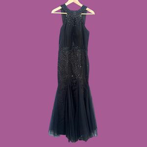 Stunning Black Evening Gown with Beading and Mermaid Skirt